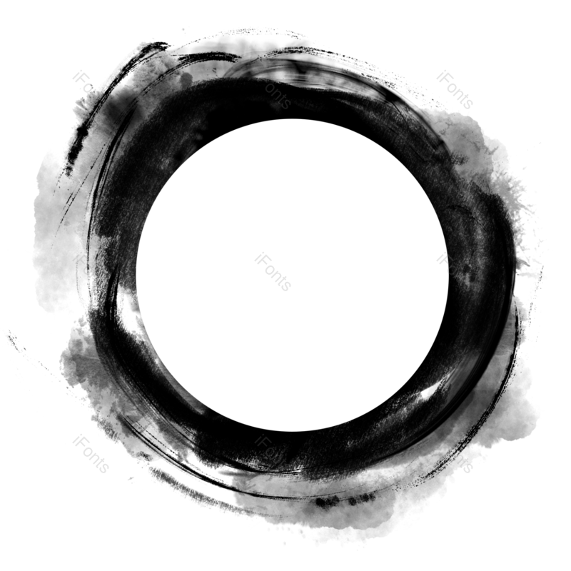 边框图片,水墨元素,中国风PNG,圆圈免抠素材